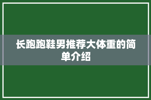 长跑跑鞋男推荐大体重的简单介绍